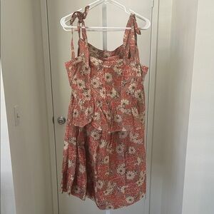 ULLA JOHNSON MATCHING SET, midi skirt & peplum top
